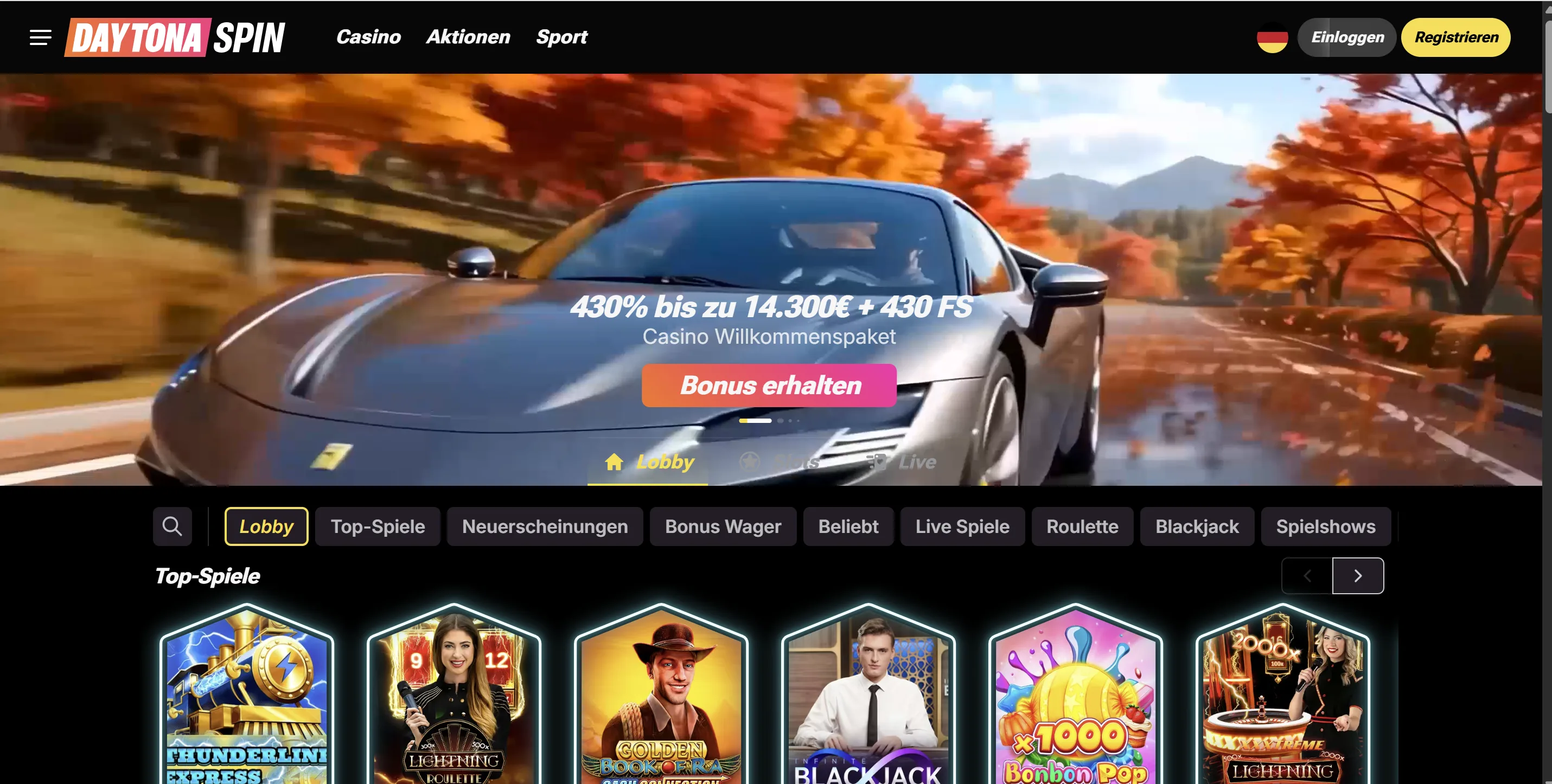 Daytona Spin Casino Anmelden